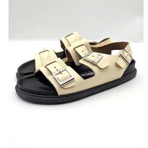 Birkenstock Cannes High Shine Exquisite Sandals Unisex Butter Size US W11/9 EU42
